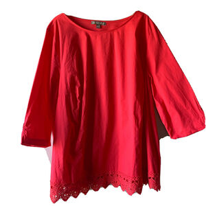 jessica london plus size tops 24W pink 3/4 sleeve blouse